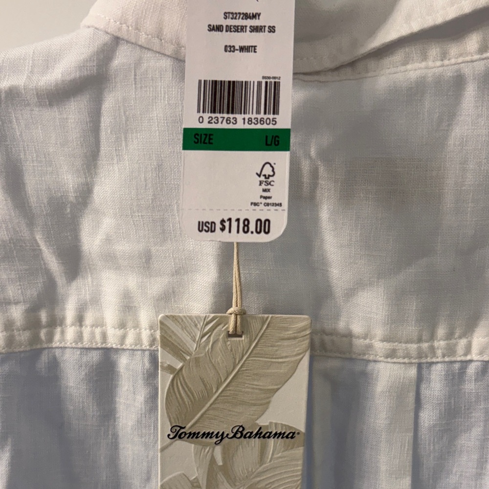 Tommy Bahama White Casual Button Down Shirt - Picture 3 of 5